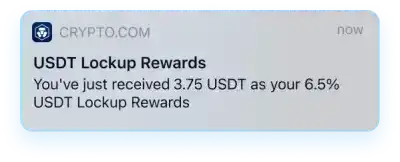 Pop-up notification from the Stakings-Crypto.com App that tells you your staking rewards
