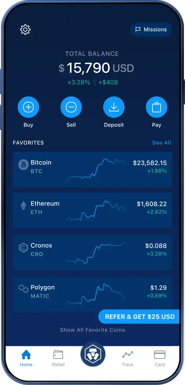 The Stakings-Crypto.com App with various coin values on the wallet page